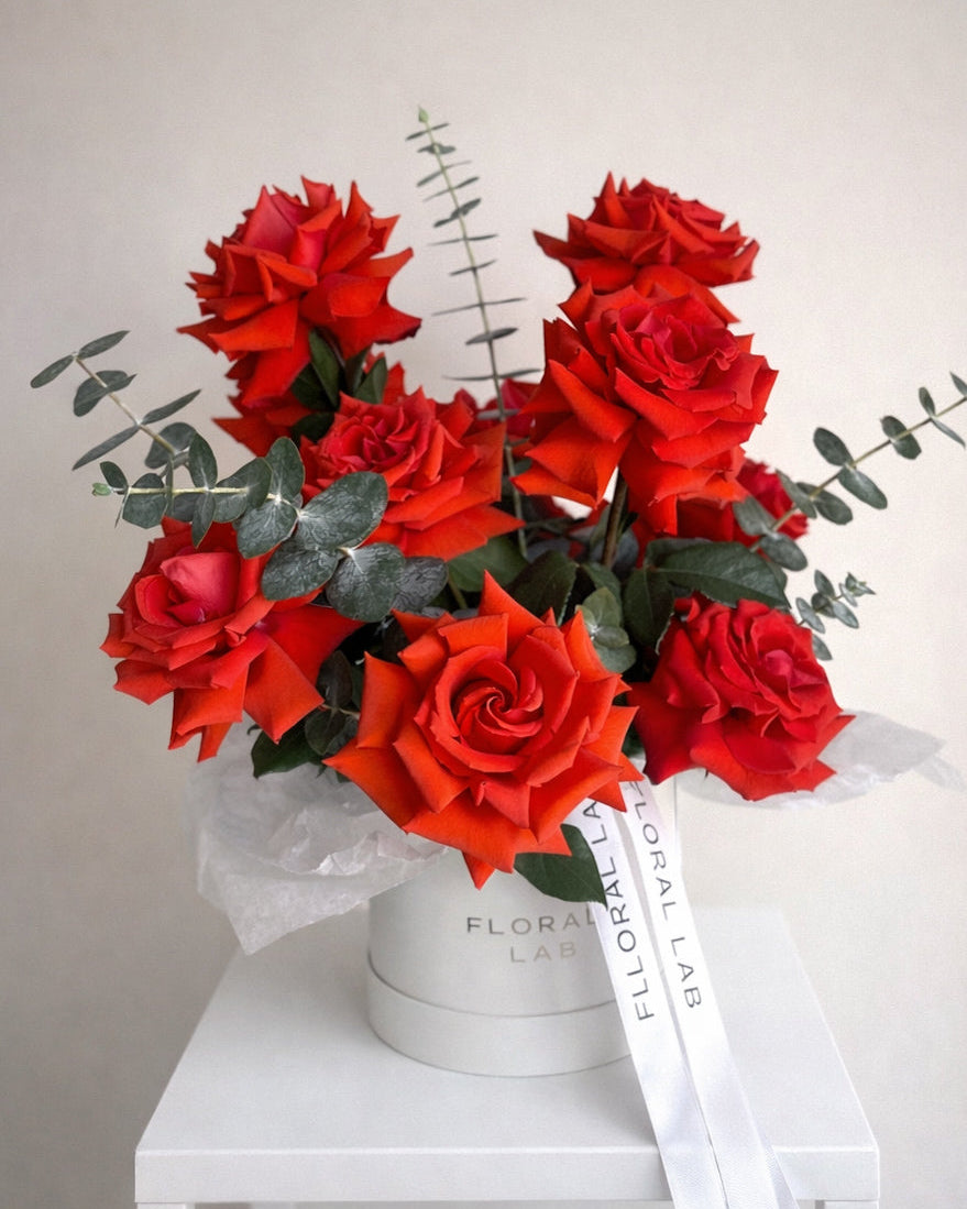 Red Roses with Eucalyptus Bouquet — Henderson