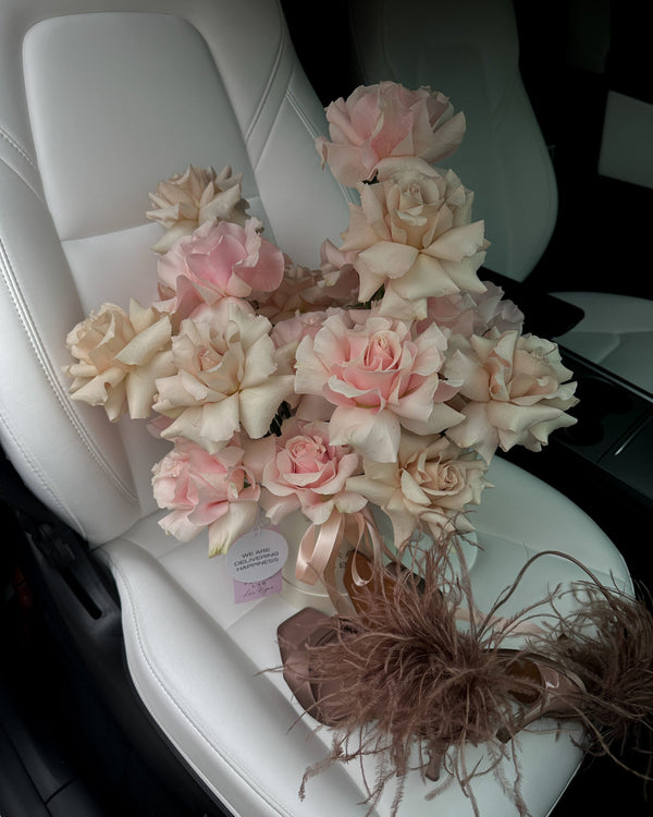 Sand & Pink Roses Box — Floral Lab Las Vegas