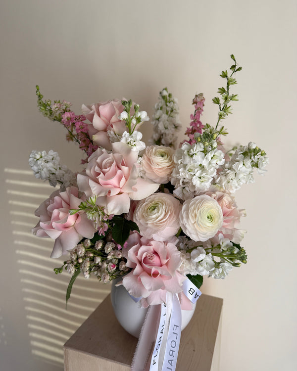 Soft Pink Blooms in a vase — Floral Lab Las Vegas